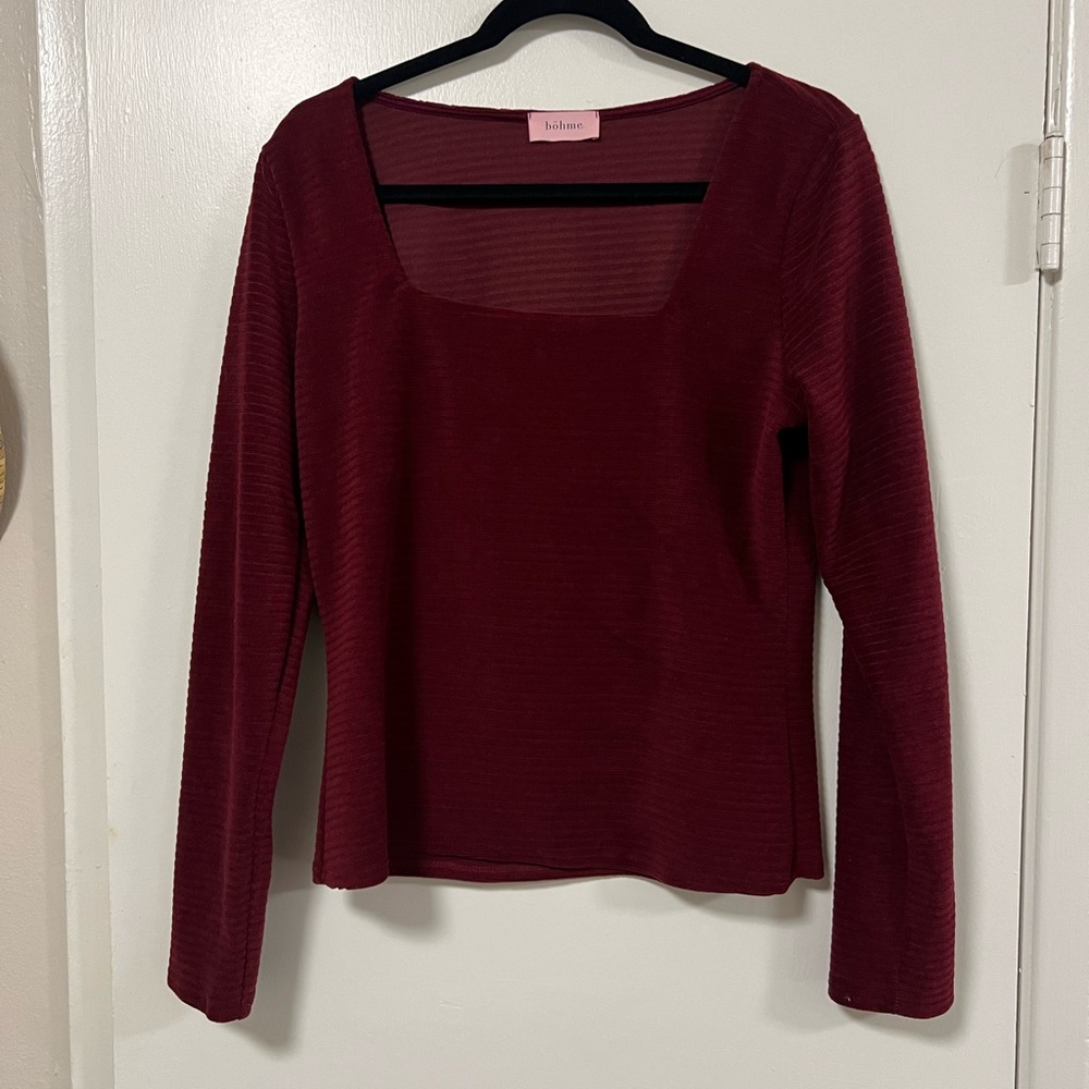Bohme || Square Neck Long Sleeve Top